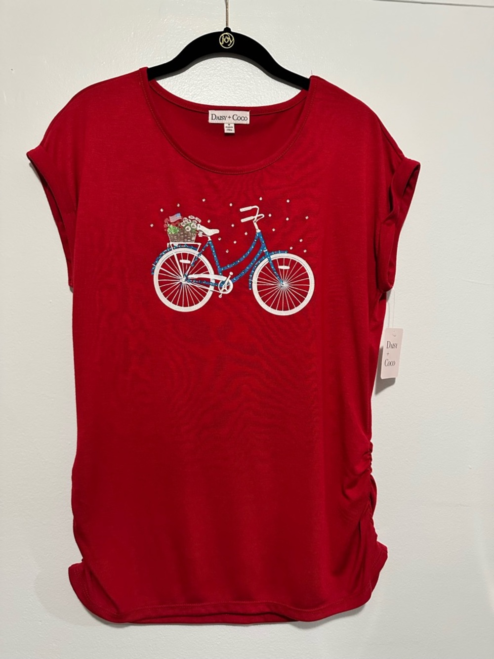 Red Short Sleeve Bicycle Graphic Tee
